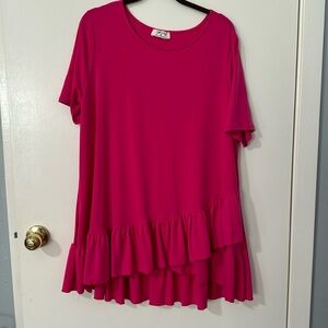 Zenana pink ruffle top